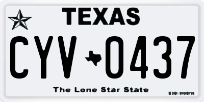 TX license plate CYV0437