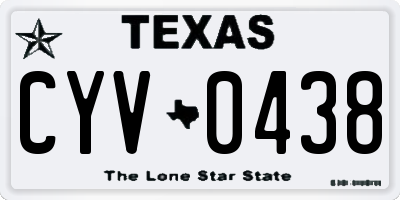 TX license plate CYV0438