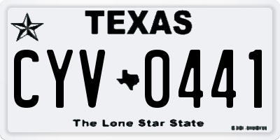 TX license plate CYV0441