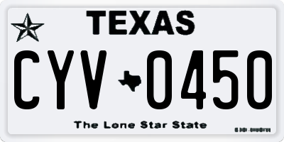 TX license plate CYV0450