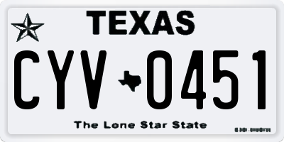 TX license plate CYV0451