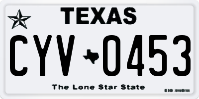 TX license plate CYV0453