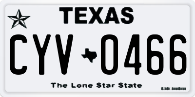 TX license plate CYV0466