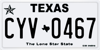TX license plate CYV0467