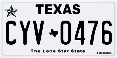 TX license plate CYV0476