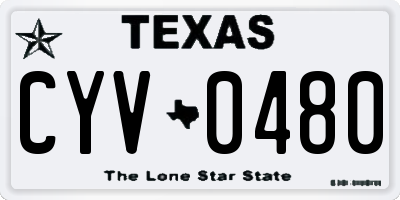 TX license plate CYV0480