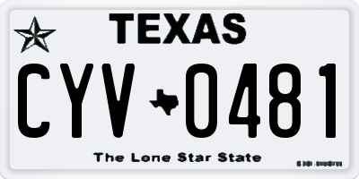TX license plate CYV0481