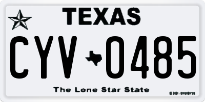 TX license plate CYV0485