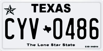 TX license plate CYV0486