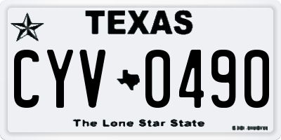 TX license plate CYV0490