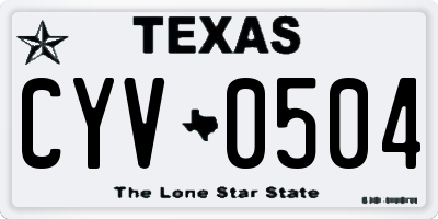 TX license plate CYV0504