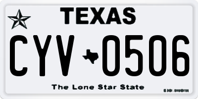 TX license plate CYV0506