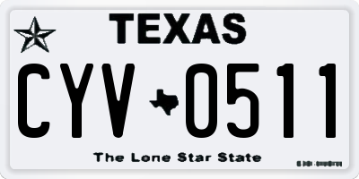 TX license plate CYV0511