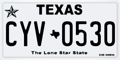 TX license plate CYV0530