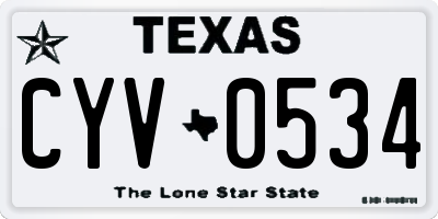TX license plate CYV0534