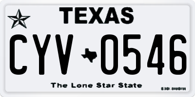 TX license plate CYV0546