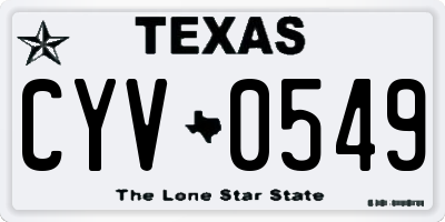 TX license plate CYV0549