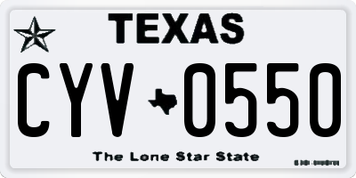 TX license plate CYV0550