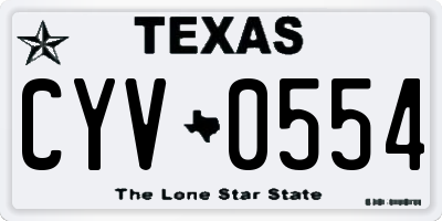 TX license plate CYV0554