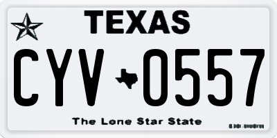 TX license plate CYV0557
