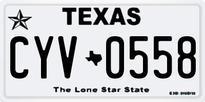 TX license plate CYV0558