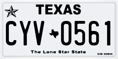 TX license plate CYV0561