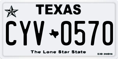 TX license plate CYV0570