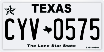 TX license plate CYV0575