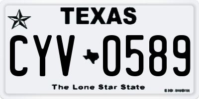TX license plate CYV0589