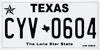 TX license plate CYV0604
