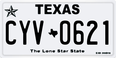 TX license plate CYV0621
