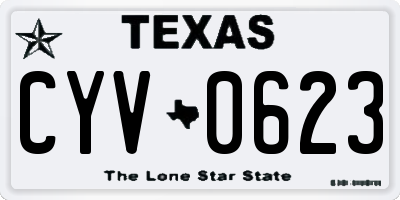 TX license plate CYV0623