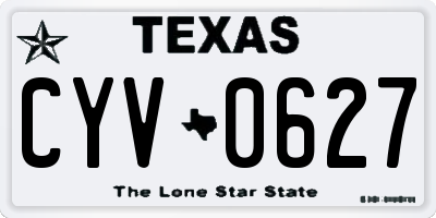 TX license plate CYV0627