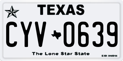 TX license plate CYV0639
