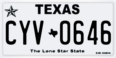TX license plate CYV0646