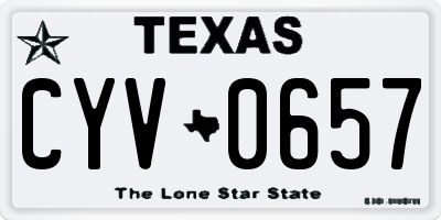 TX license plate CYV0657
