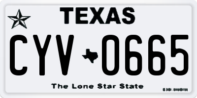 TX license plate CYV0665