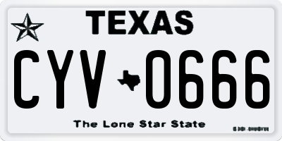 TX license plate CYV0666