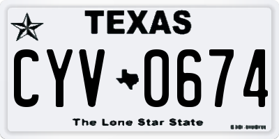 TX license plate CYV0674