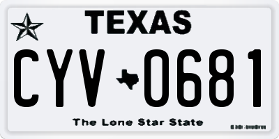TX license plate CYV0681