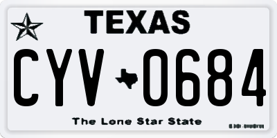 TX license plate CYV0684