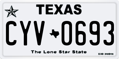 TX license plate CYV0693