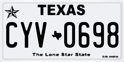 TX license plate CYV0698