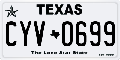 TX license plate CYV0699