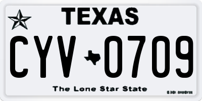 TX license plate CYV0709
