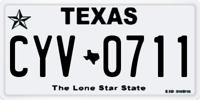 TX license plate CYV0711