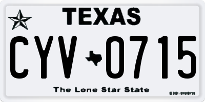 TX license plate CYV0715