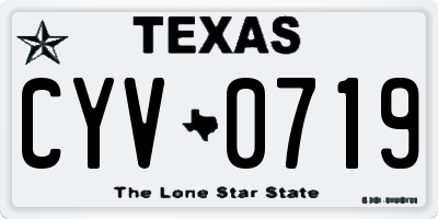 TX license plate CYV0719