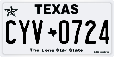 TX license plate CYV0724