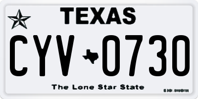 TX license plate CYV0730